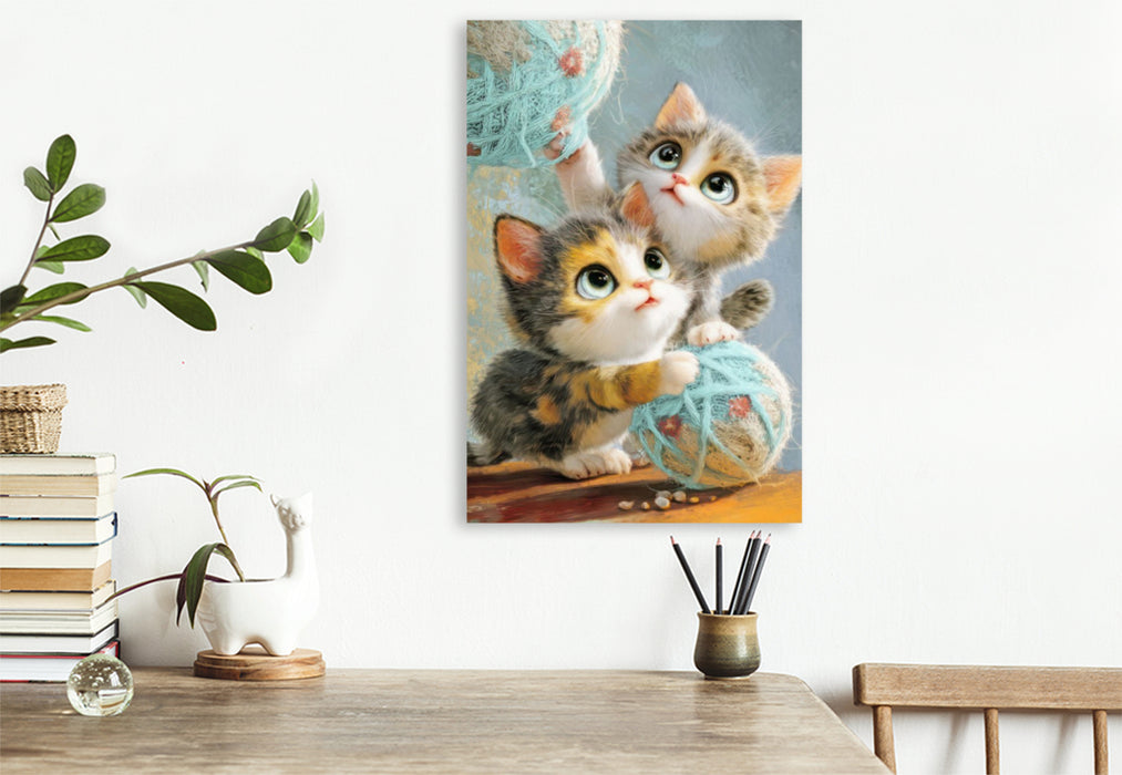 Premium Textil-Leinwand Entzückende Tierbaby Illustrationen