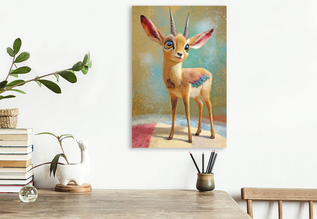 Premium Textil-Leinwand Entzückende Tierbaby Illustrationen