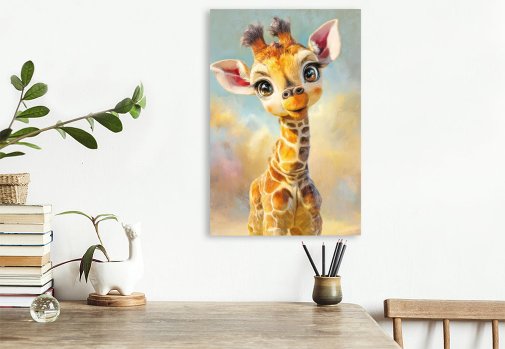 Premium Textil-Leinwand Entzückende Tierbaby Illustrationen