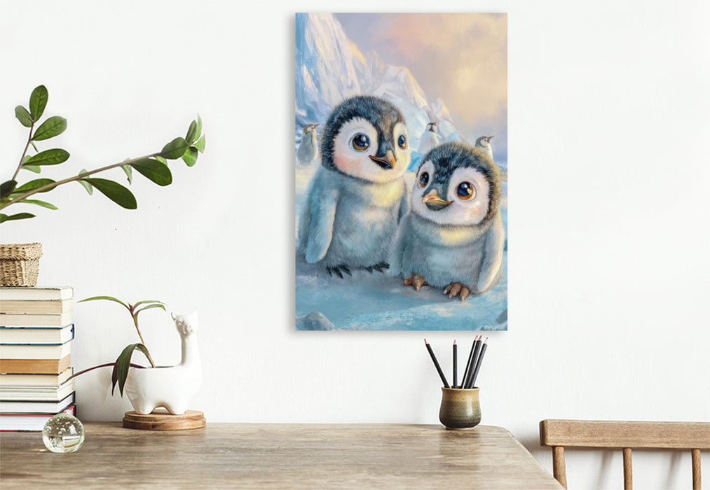 Premium Textil-Leinwand Entzückende Tierbaby Illustrationen