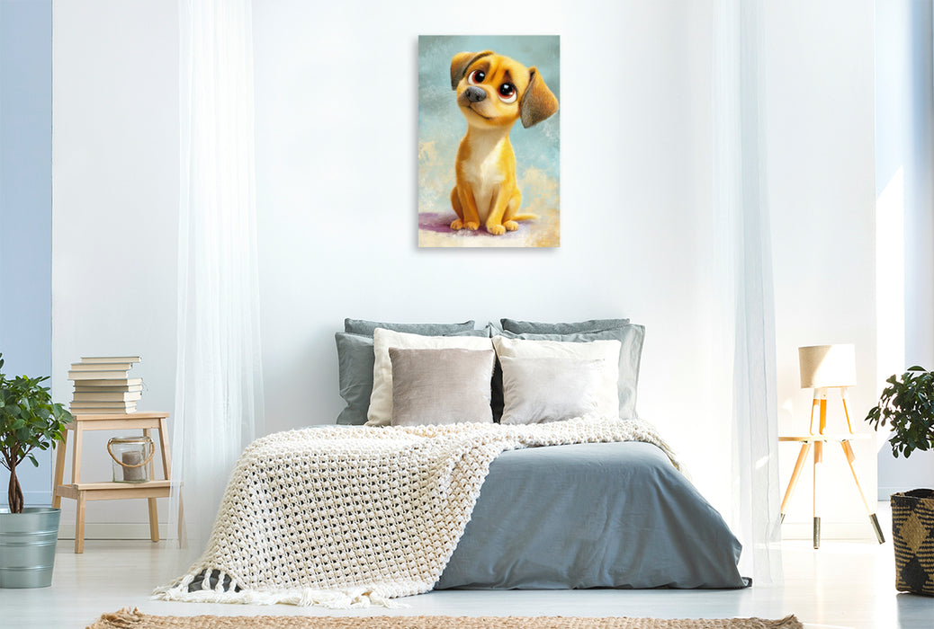 Premium Textil-Leinwand Entzückende Tierbaby Illustrationen