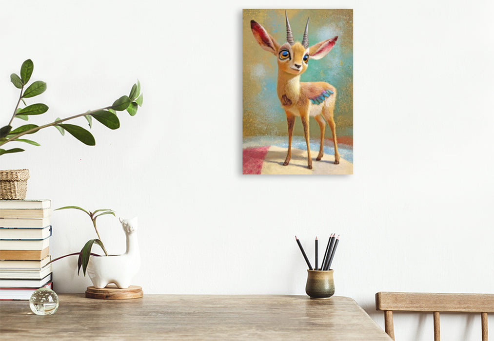 Premium Textil-Leinwand Entzückende Tierbaby Illustrationen