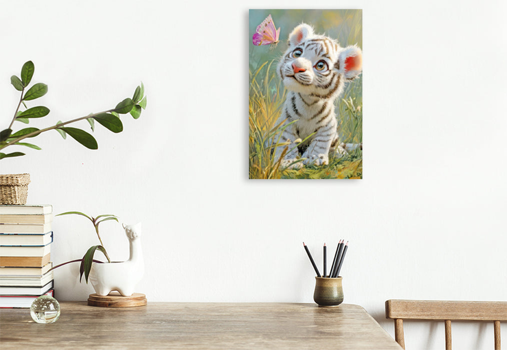 Premium Textil-Leinwand Entzückende Tierbaby Illustrationen