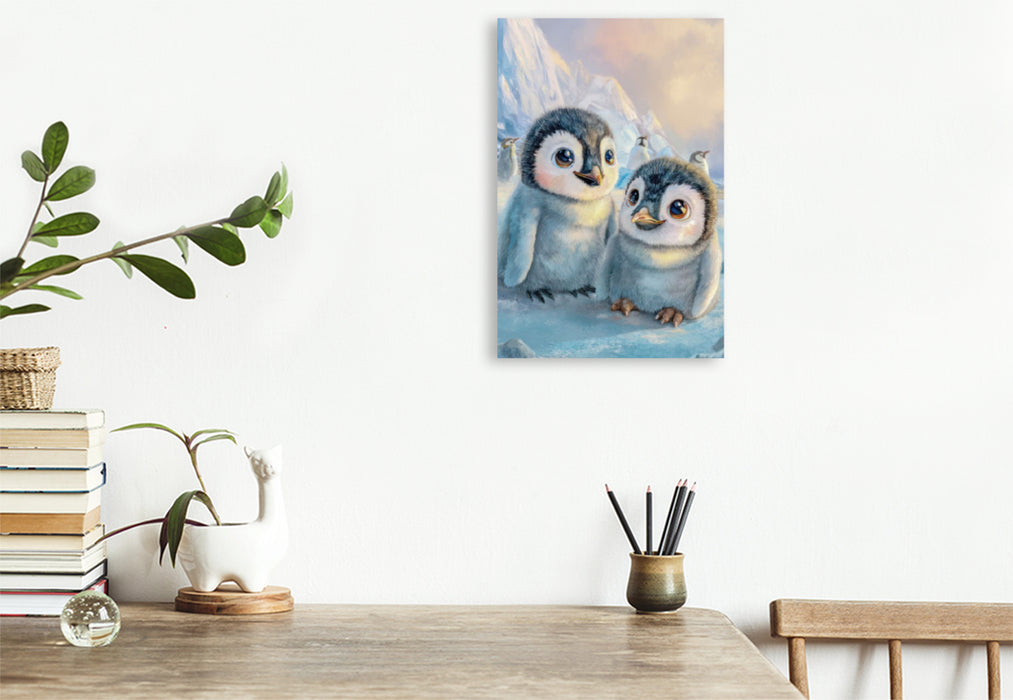 Premium Textil-Leinwand Entzückende Tierbaby Illustrationen