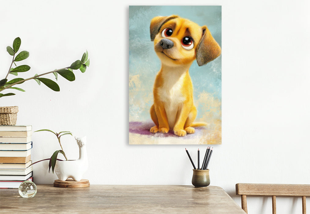 Premium Textil-Leinwand Entzückende Tierbaby Illustrationen