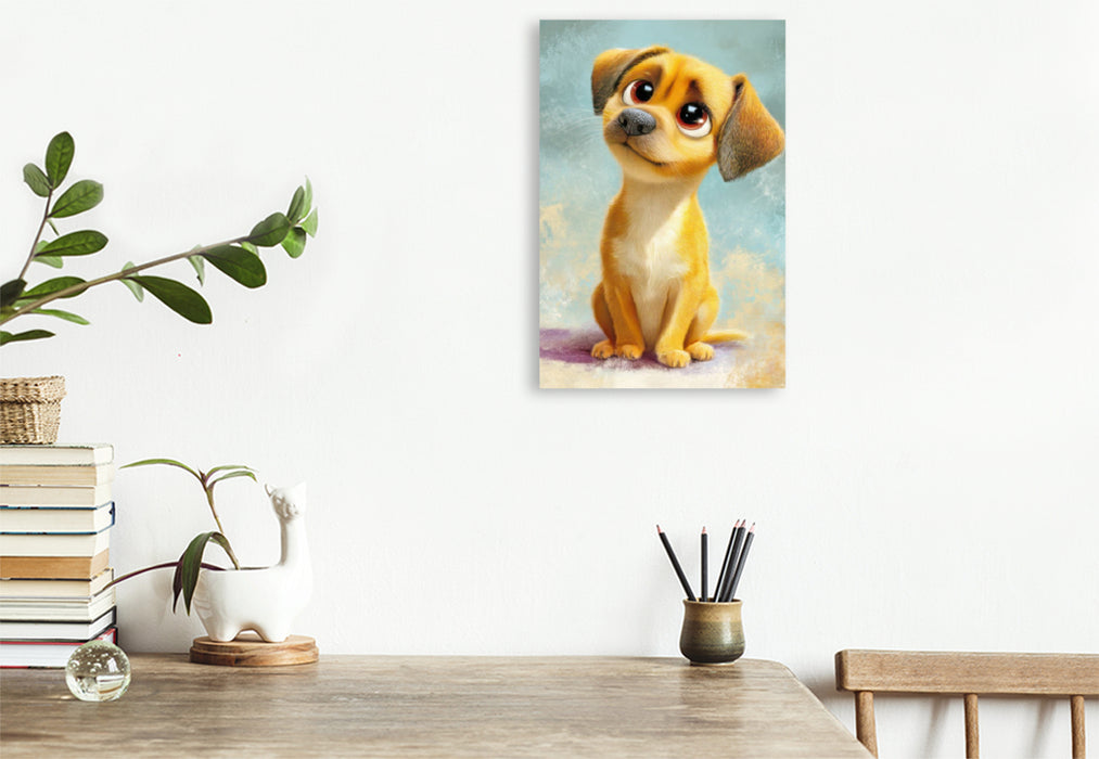 Premium Textil-Leinwand Entzückende Tierbaby Illustrationen