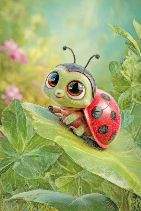 Premium Textil-Leinwand Entzückende Tierbaby Illustrationen