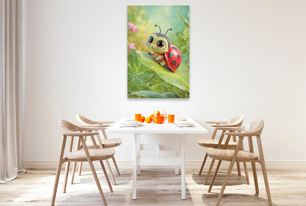 Premium Textil-Leinwand Entzückende Tierbaby Illustrationen