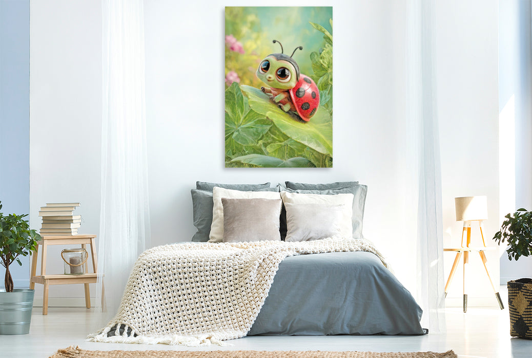 Premium Textil-Leinwand Entzückende Tierbaby Illustrationen