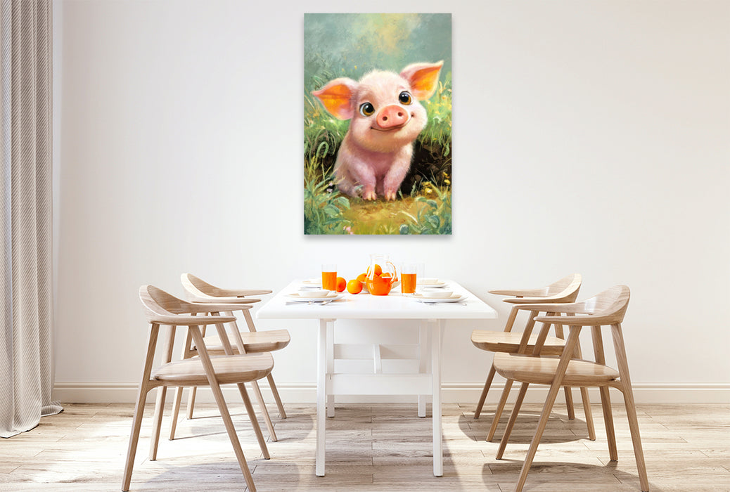 Premium Textil-Leinwand Entzückende Tierbaby Illustrationen
