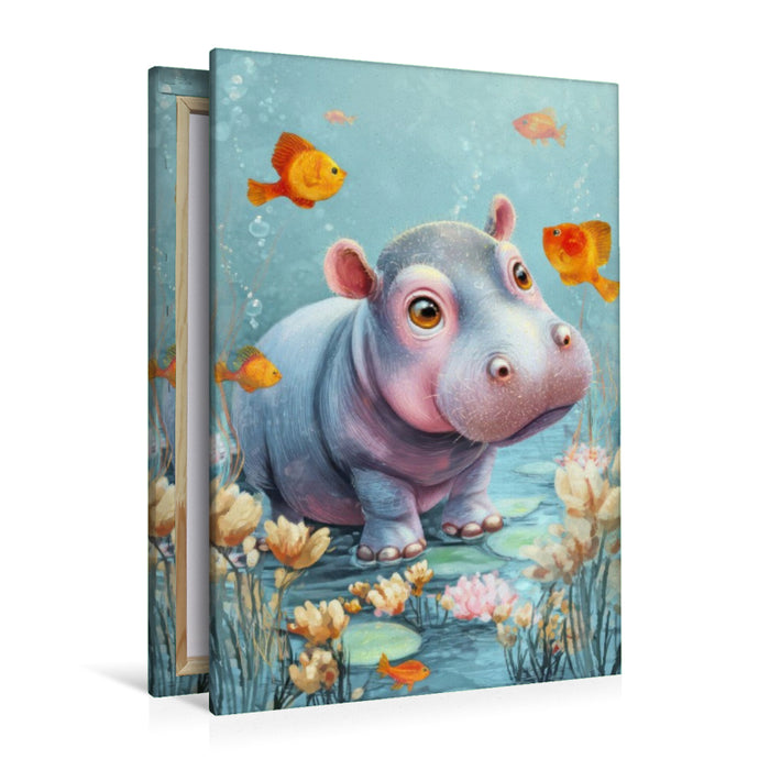 Premium Textil-Leinwand Entzückende Tierbaby Illustrationen
