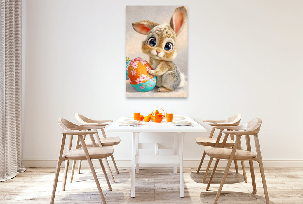 Premium Textil-Leinwand Entzückende Tierbaby Illustrationen