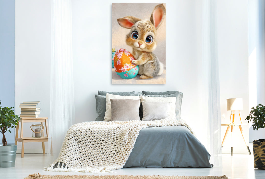 Premium Textil-Leinwand Entzückende Tierbaby Illustrationen