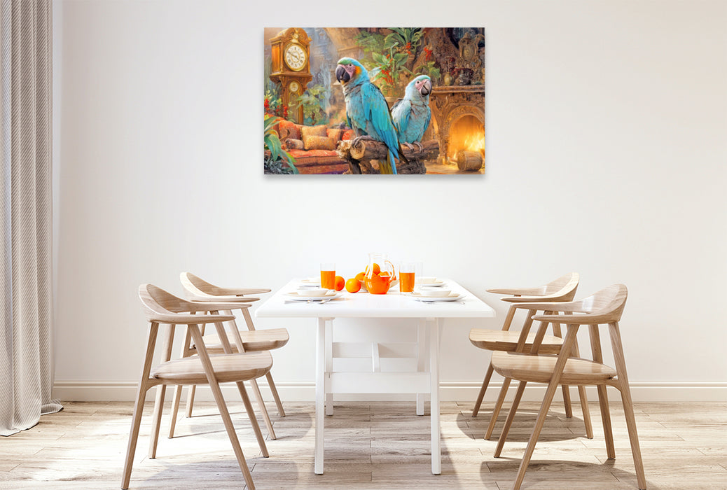 Premium Textil-Leinwand Niedliche Tiere