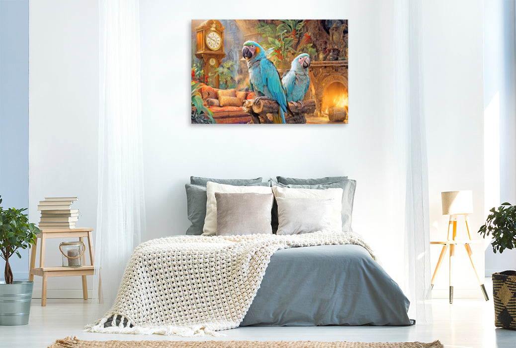 Premium Textil-Leinwand Niedliche Tiere