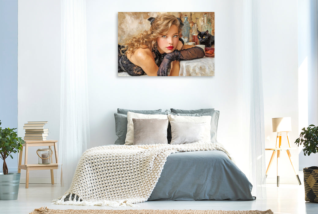 Premium Textil-Leinwand Sinnliche erotische Frauen