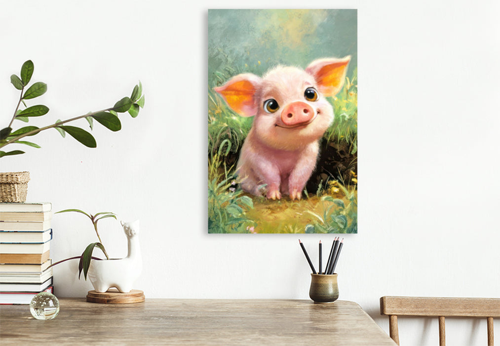 Premium Textil-Leinwand Entzückende Tierbaby Illustrationen