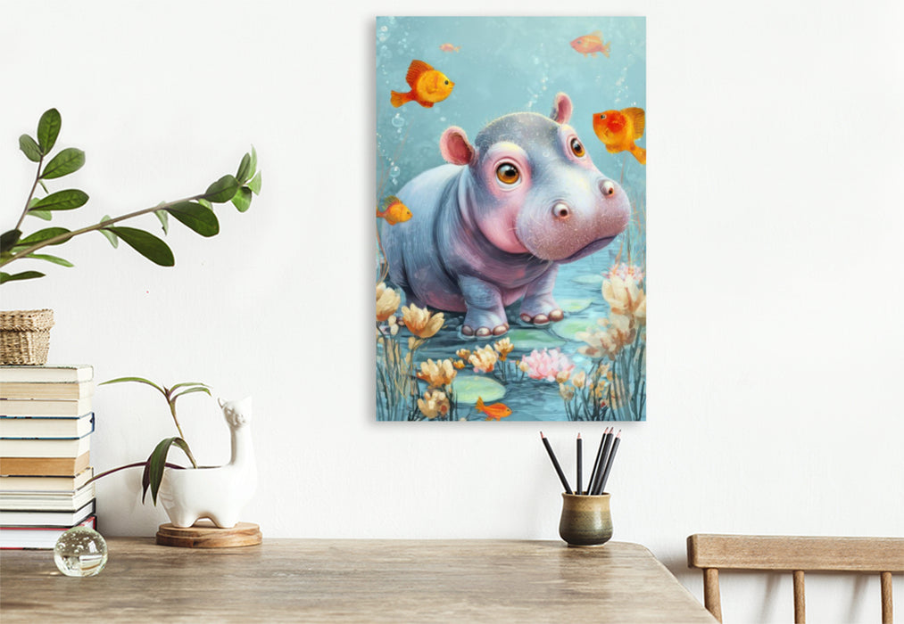 Premium Textil-Leinwand Entzückende Tierbaby Illustrationen