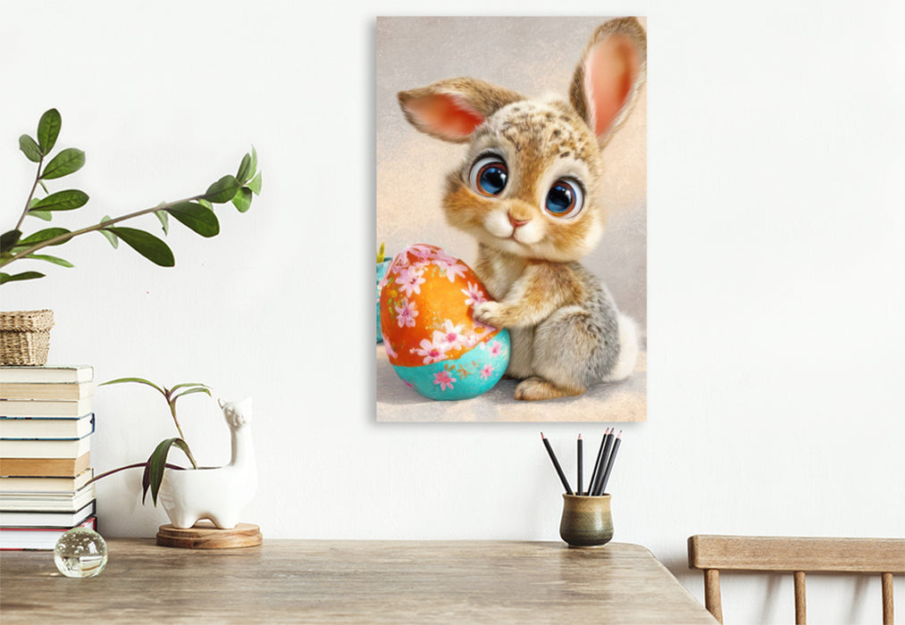 Premium Textil-Leinwand Entzückende Tierbaby Illustrationen