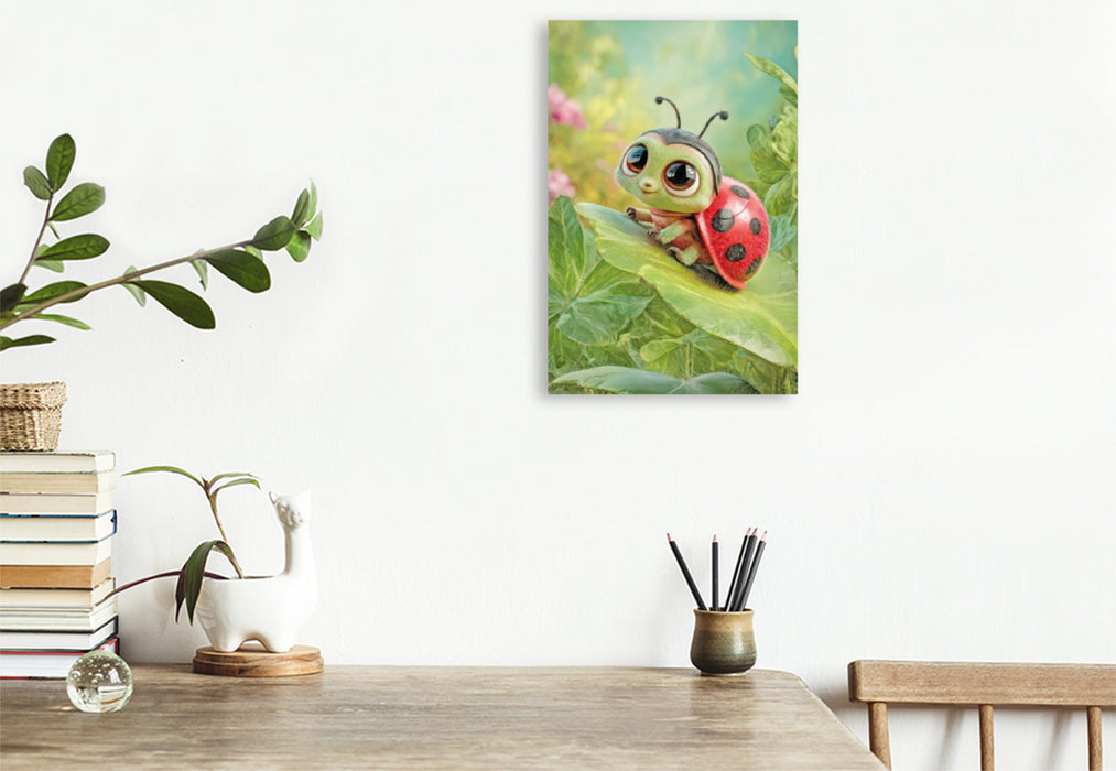 Premium Textil-Leinwand Entzückende Tierbaby Illustrationen