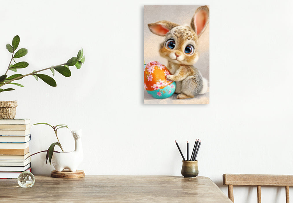 Premium Textil-Leinwand Entzückende Tierbaby Illustrationen
