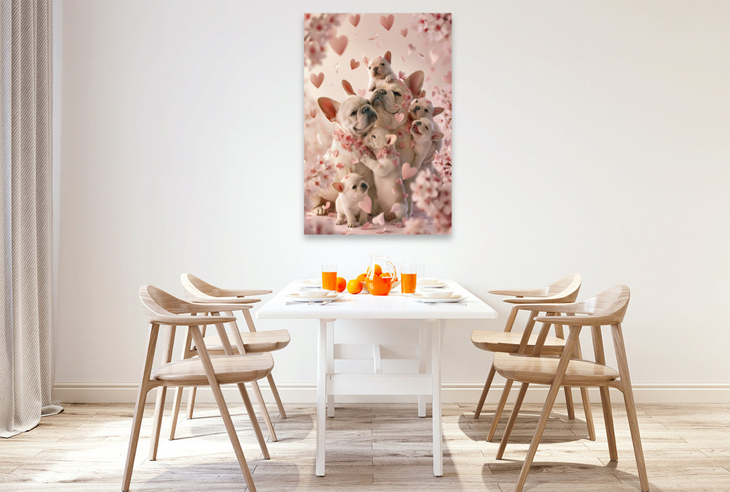 Premium Textil-Leinwand Herzen voller Glück