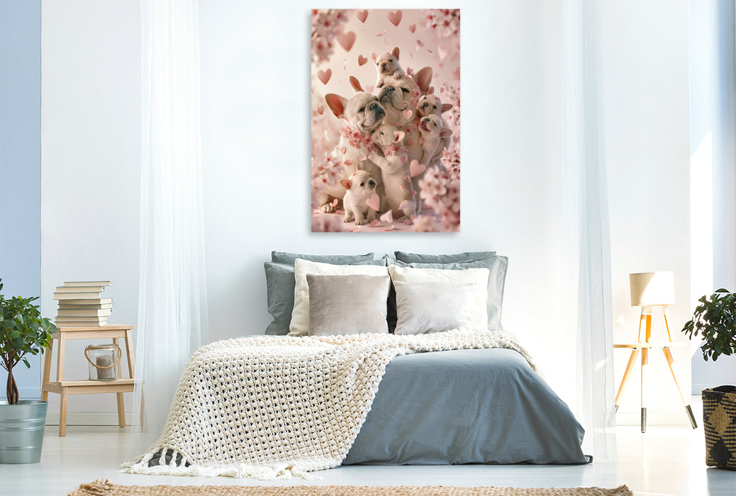 Premium Textil-Leinwand Herzen voller Glück