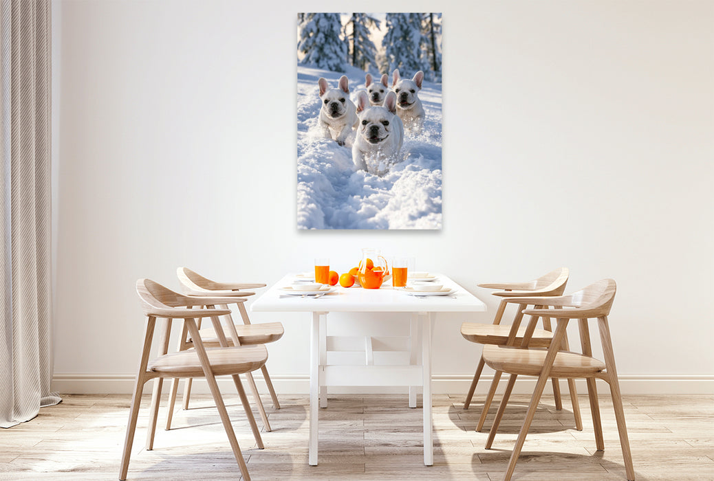 Premium Textil-Leinwand Ein Motiv aus dem Kalender Ein Herz für Buldoggen