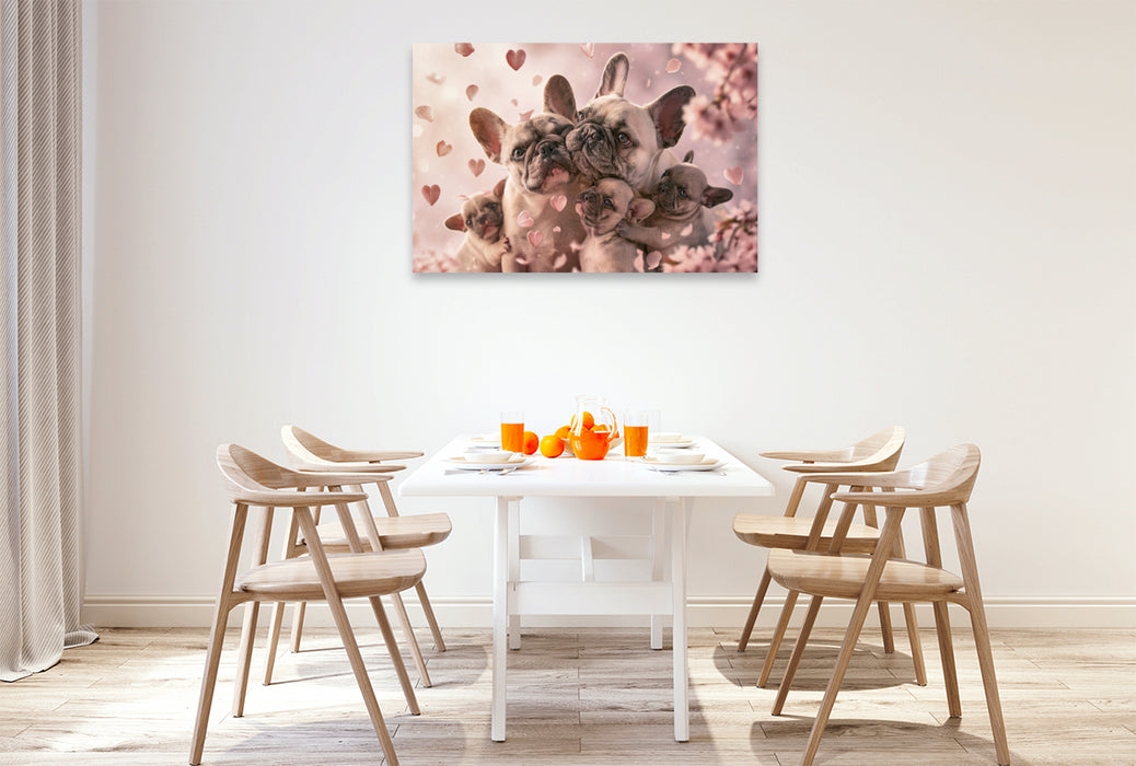 Premium Textil-Leinwand Frühling schnuppert Glück