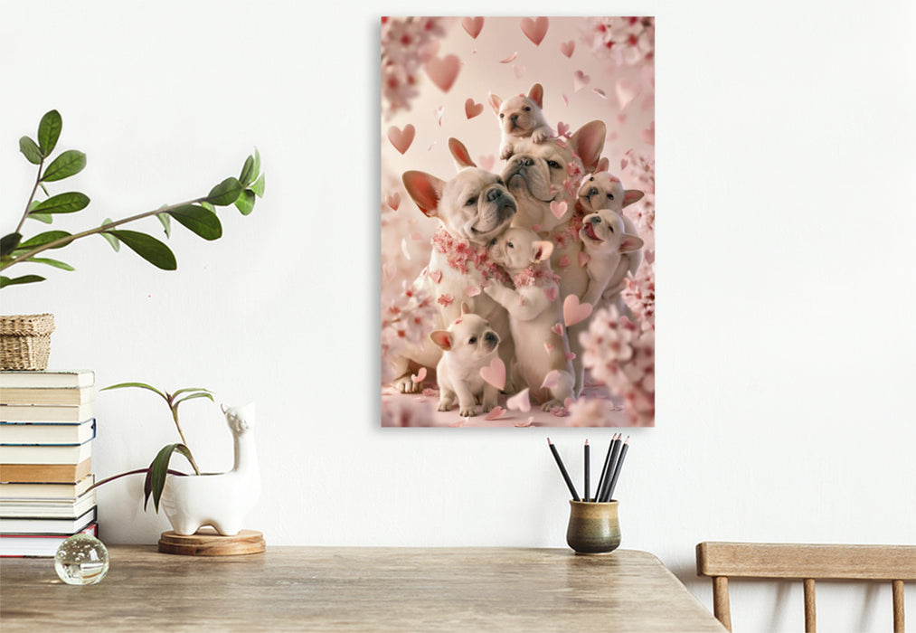 Premium Textil-Leinwand Herzen voller Glück