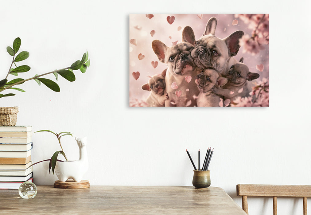 Premium Textil-Leinwand Frühling schnuppert Glück