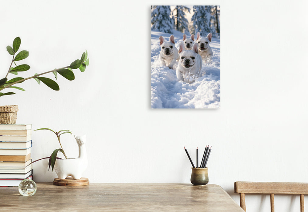Premium Textil-Leinwand Ein Motiv aus dem Kalender Ein Herz für Buldoggen