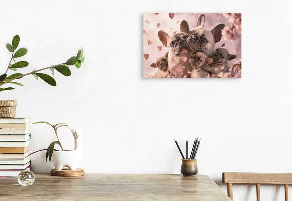 Premium Textil-Leinwand Frühling schnuppert Glück