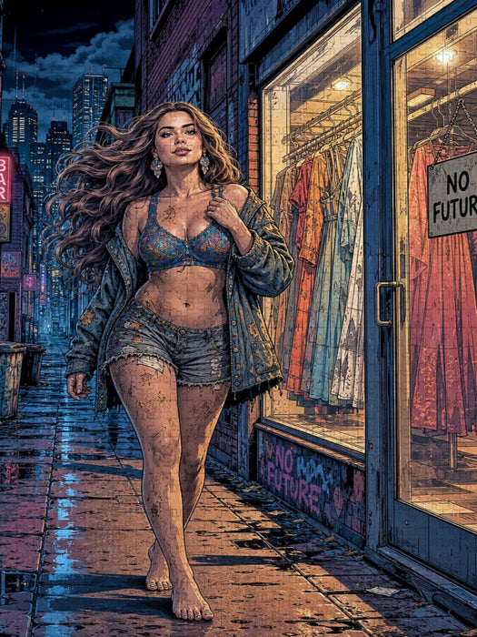 Stolze Daphne: Kleiner Streifzug im sterbenden Neonlicht. - CALVENDO Foto-Puzzle'