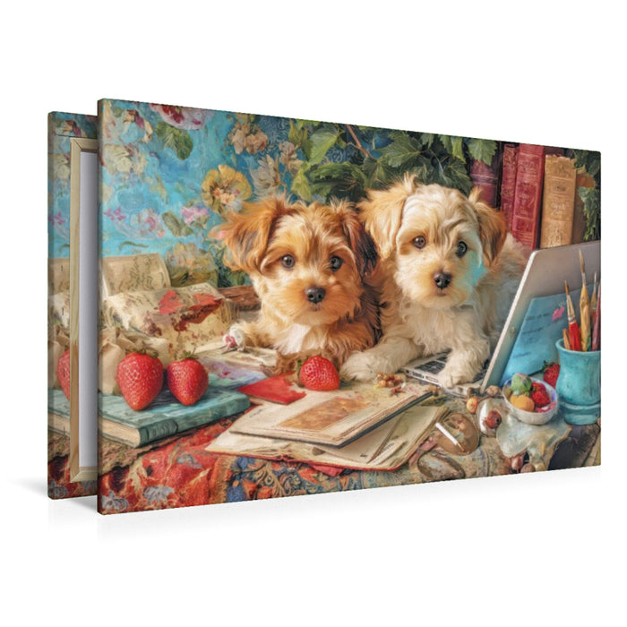 Premium Textil-Leinwand Niedliche Tierwohnungen