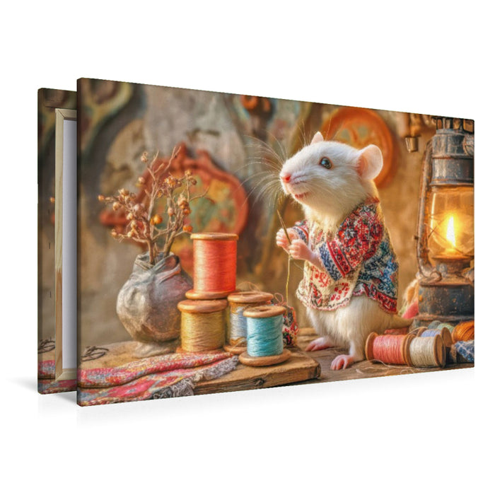 Premium Textil-Leinwand Niedliche Tierwohnungen