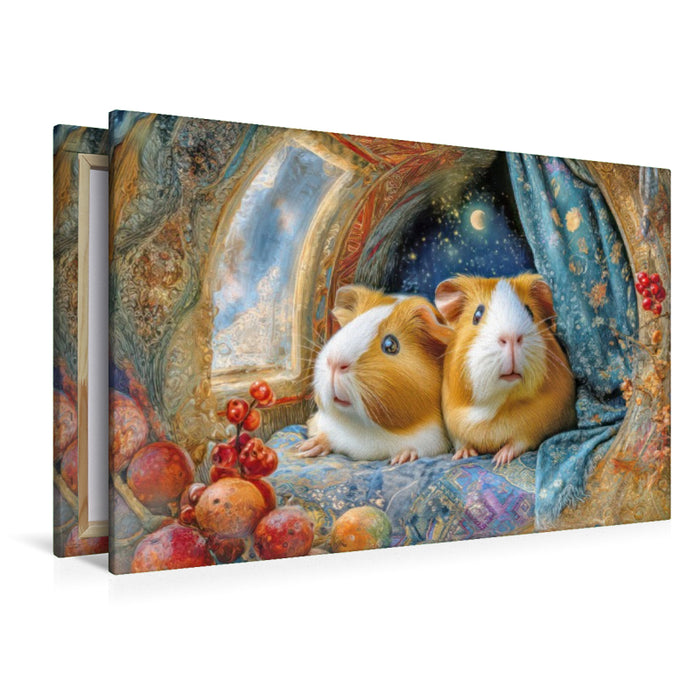 Premium Textil-Leinwand Niedliche Tierwohnungen