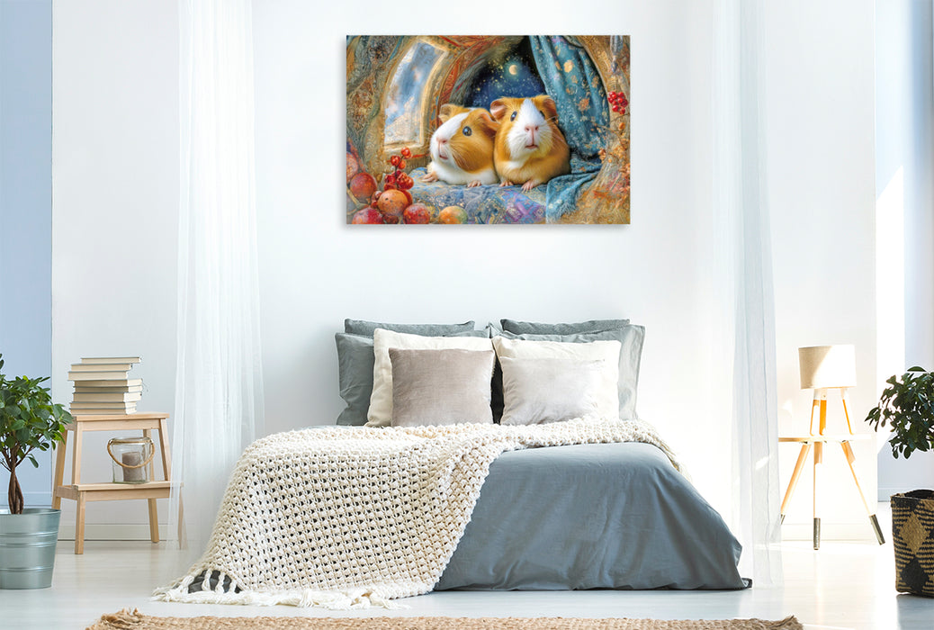 Premium Textil-Leinwand Niedliche Tierwohnungen