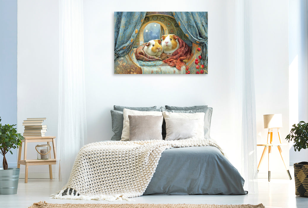 Premium Textil-Leinwand Niedliche Tierwohnungen