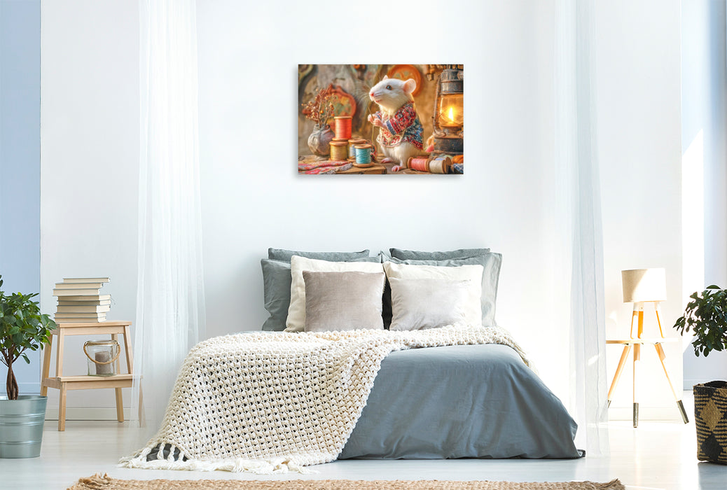 Premium Textil-Leinwand Niedliche Tierwohnungen