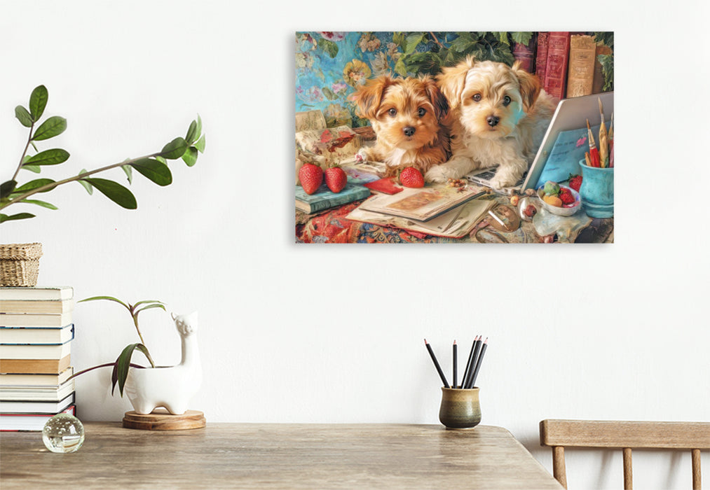 Premium Textil-Leinwand Niedliche Tierwohnungen