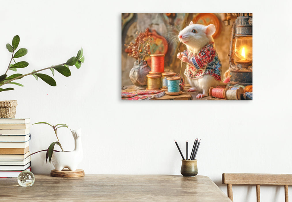 Premium Textil-Leinwand Niedliche Tierwohnungen