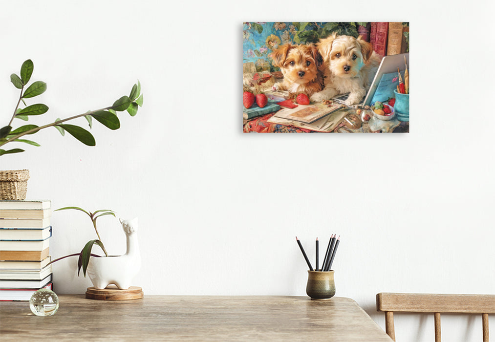 Premium Textil-Leinwand Niedliche Tierwohnungen