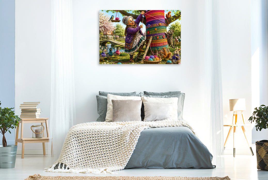 Premium Textil-Leinwand Warm bis in die Rinde