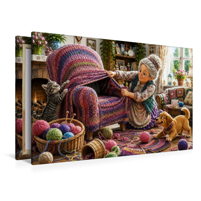 Premium Textil-Leinwand Der Sessel friert auch