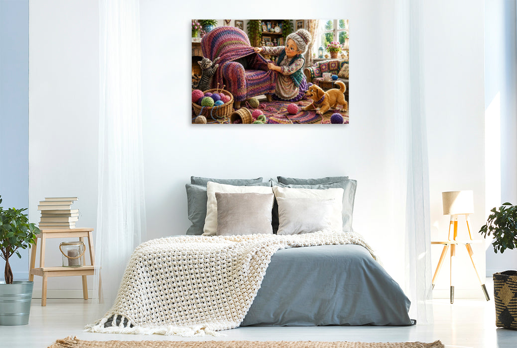 Premium Textil-Leinwand Der Sessel friert auch