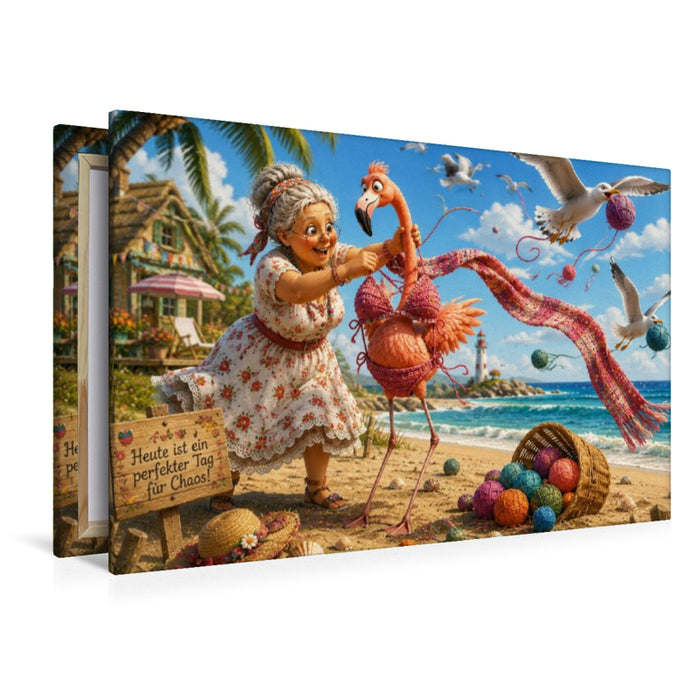 Premium Textil-Leinwand Maschen statt Muscheln