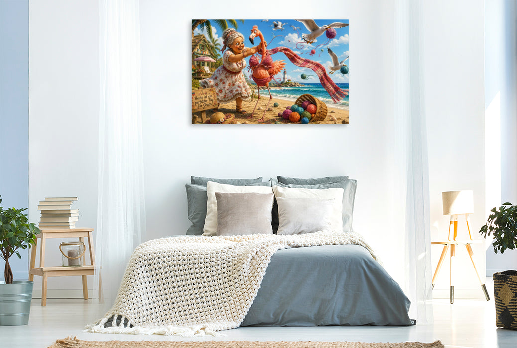 Premium Textil-Leinwand Maschen statt Muscheln