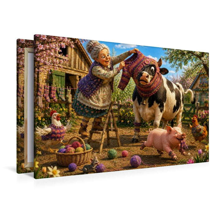 Premium Textil-Leinwand Kopf zuerst!