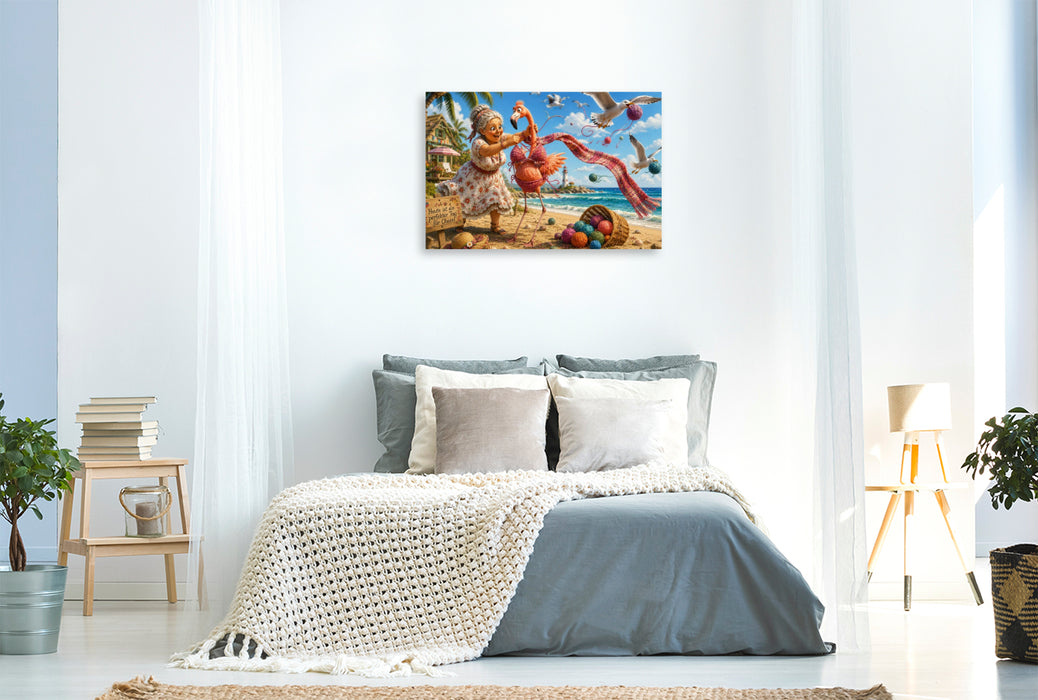 Premium Textil-Leinwand Maschen statt Muscheln